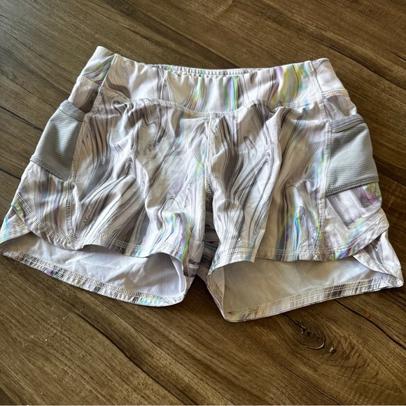 Athleta marbled print girl shorts size L 12 - Picture 1 of 6